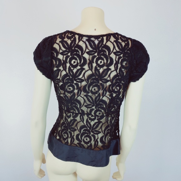 Anthropologie Moulinette Soeurs Black Lace Blouse - Picture 3 of 6